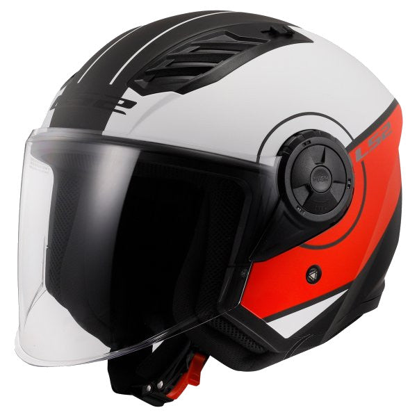 MOTORCYCLE HELMET OPEN LS2 OF616 AIRFLOW II COVER WHITE RED XXL