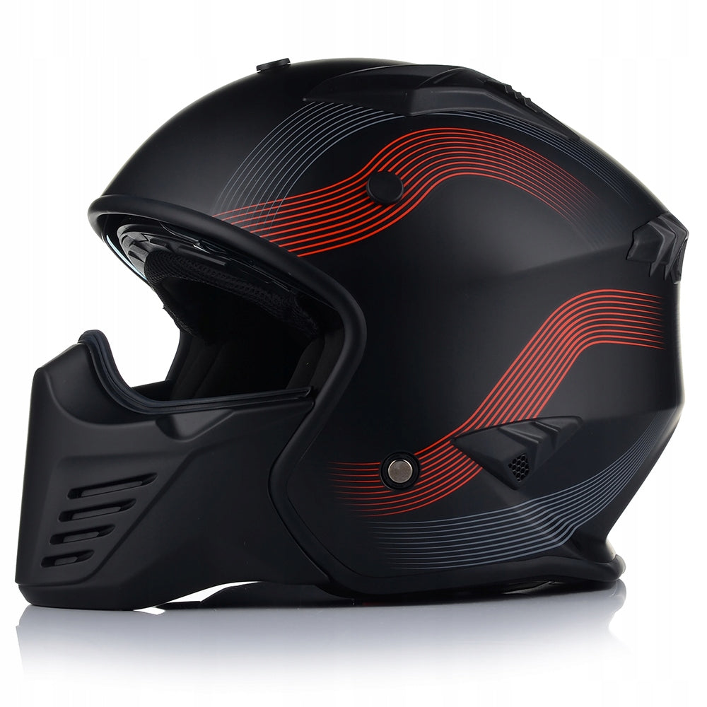 MOTORCYCLE HELMET | VITO BRUZANO RED | OPEN + DETACHABLE JAW + BLEND Packaging status original