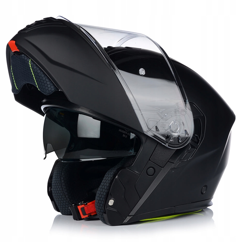MOTORCYCLE HELMET | VITO FURIO BLACK MAT | JAW PINLOCK SYSTEM + BLEND Packaging status original