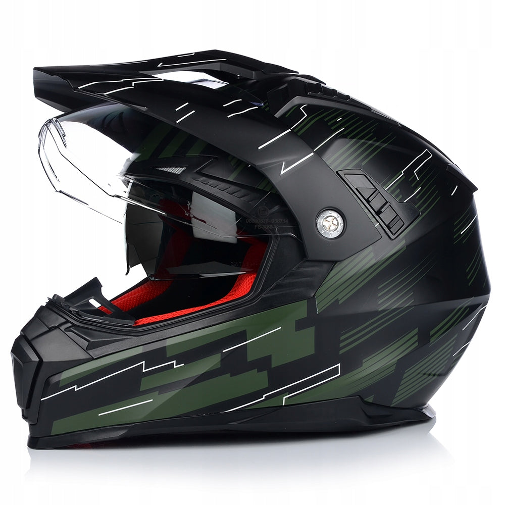 MOTORCYCLE HELMET | VITO MOLINO ARMY | ENDURO CROSS QUAD ATV + VISOR + BLENDA Packaging status original