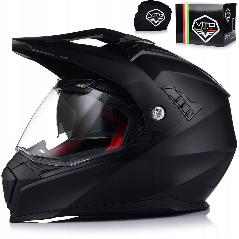 MOTORCYCLE HELMET | VITO MOLINO MAT | ENDURO CROSS QUAD ATV + VISOR + SHIELD