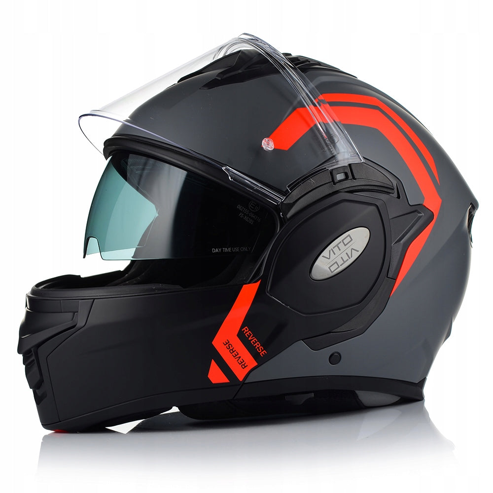 MOTORCYCLE HELMET | VITO REVERSE FLUO | MODULAR + PINLOCK + BLEND Packaging status original