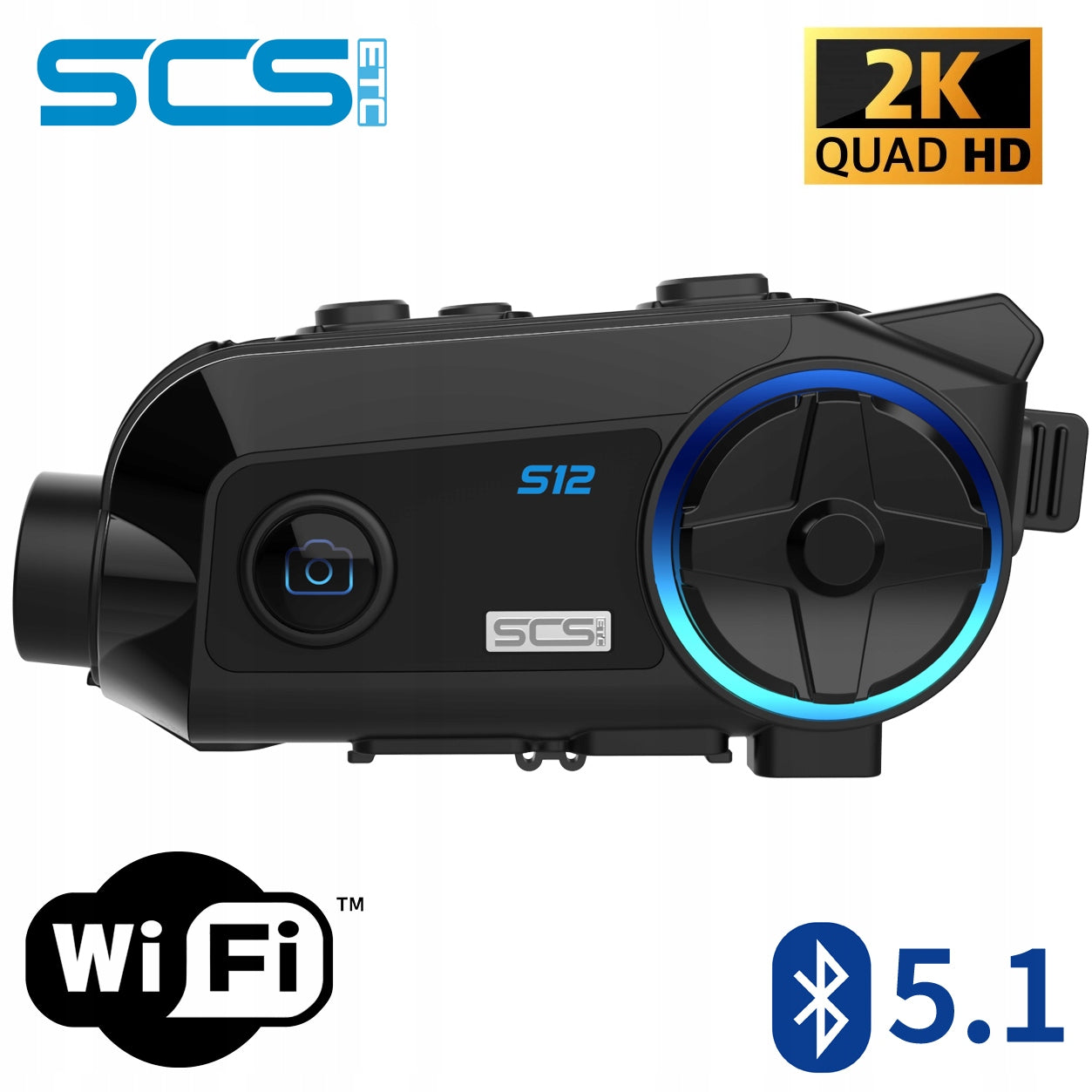 MOTORCYCLE INTERCOM 2x CAMERA 2K+FHD SONY WIFI BT Packaging status original