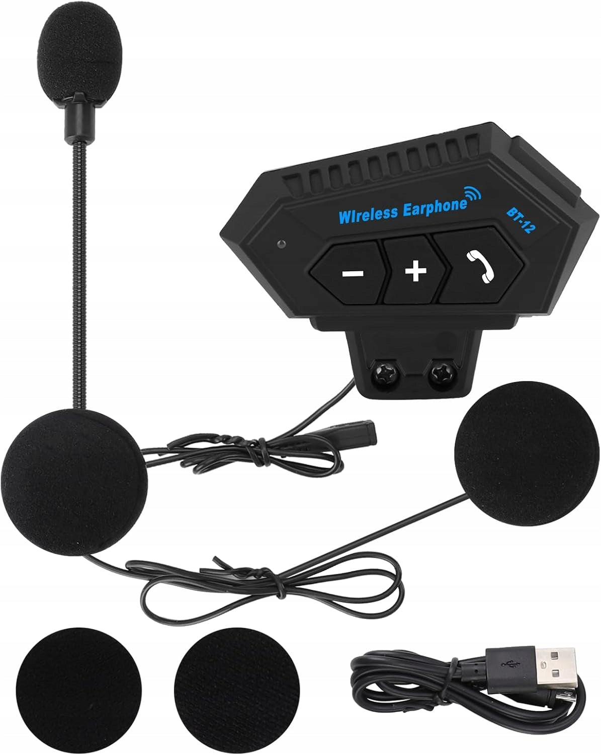MOTORCYCLE INTERCOM BLUETOOTH BT12 UNIVERSAL WITH HYBRID MICROPHONE