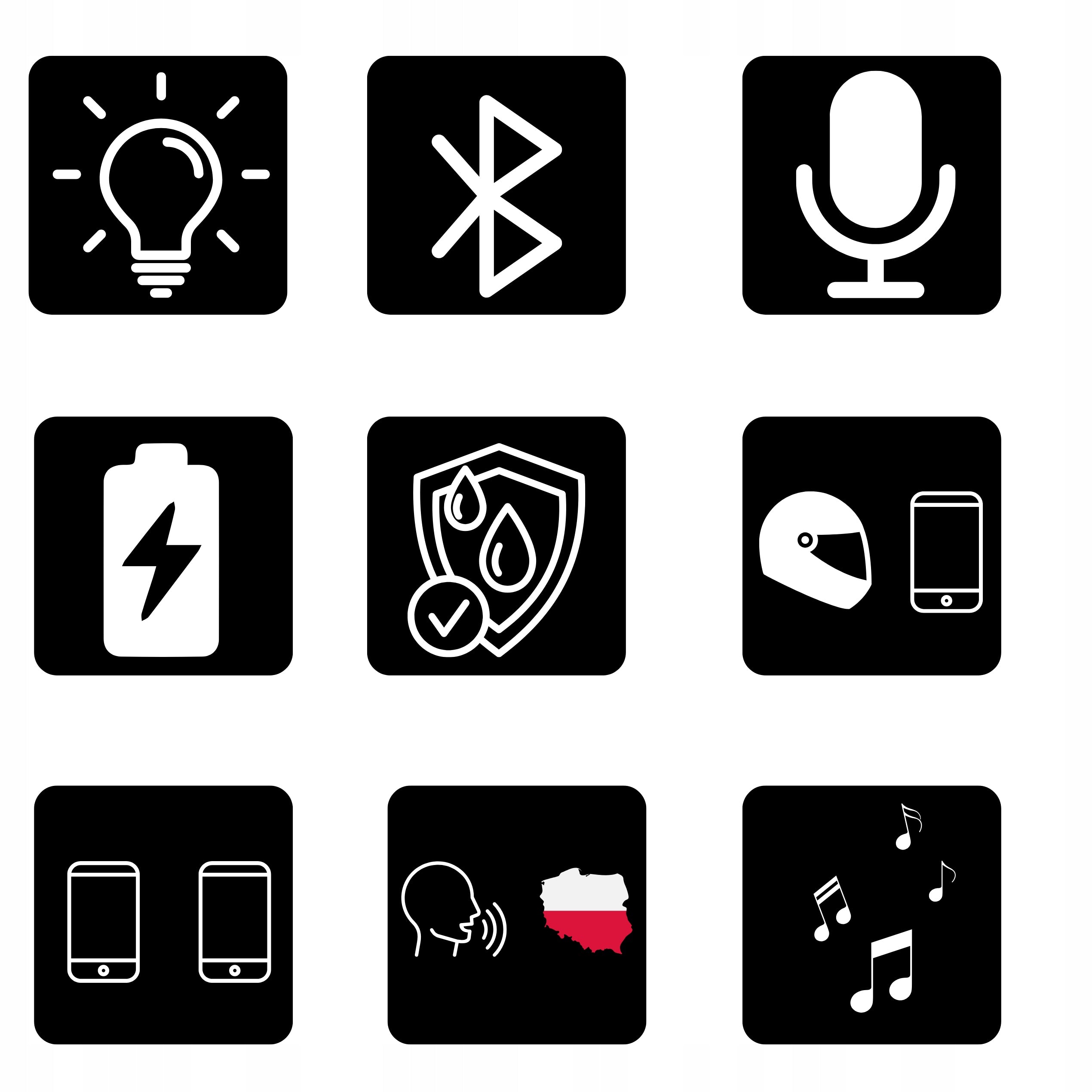 MOTORCYCLE INTERCOM KADY L1 BLUETOOTH 5.3 Polish LEKTOR Packaging status original