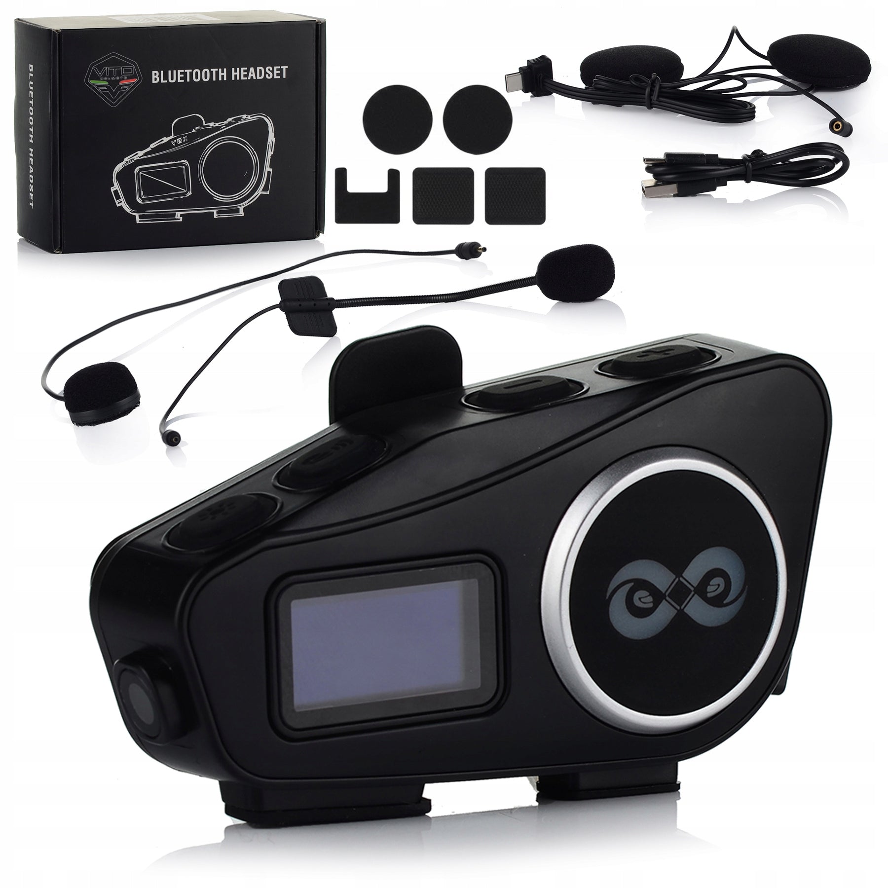 MOTORCYCLE INTERCOM VITO Y6 MESH BLUETOOTH up to 4 MOTO RADIO FM IPX6 1000m