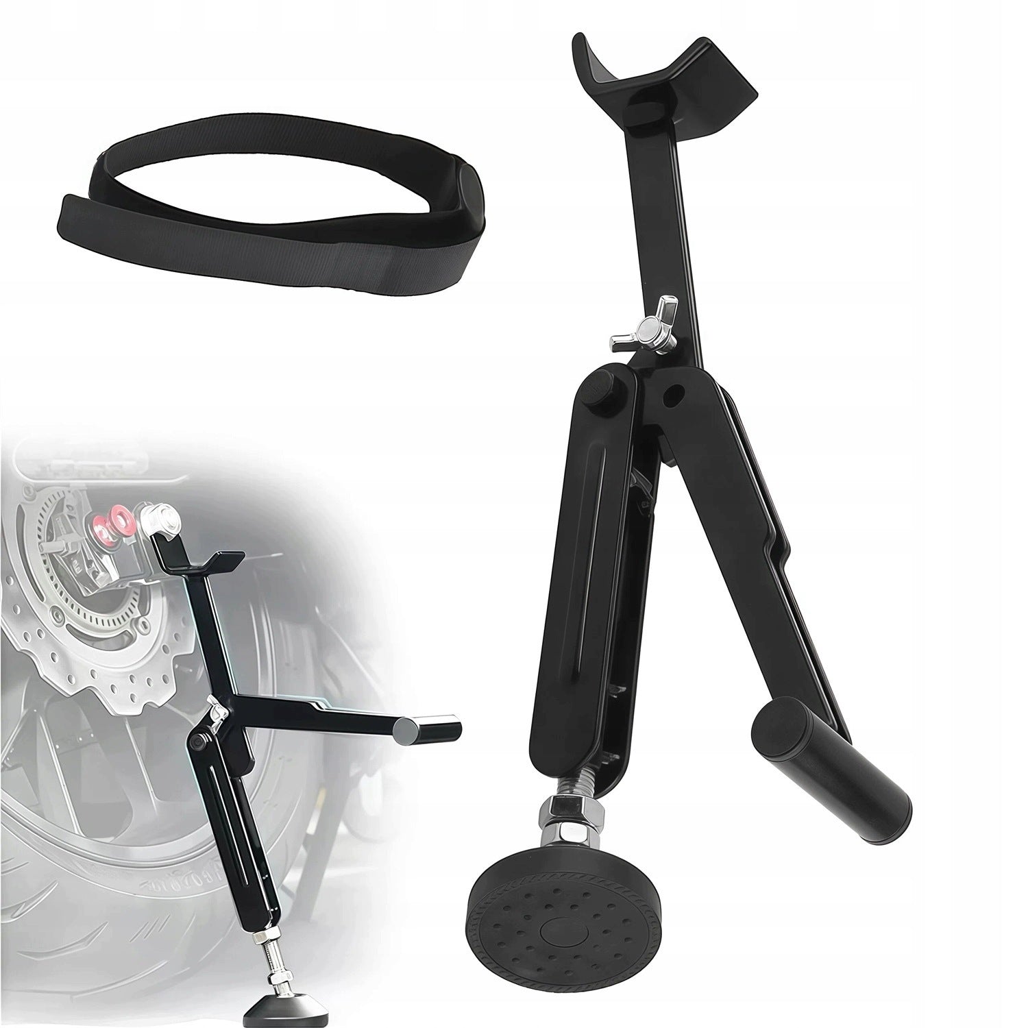 MOTORCYCLE LIFT REAR SERVICE FOLDING RACK BLACK 250KG Packaging status original