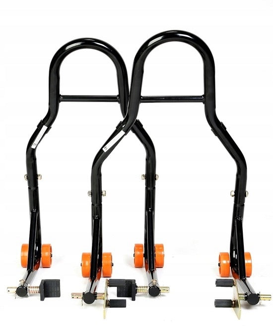MOTORCYCLE LIFT STAND REAR+FRONT COMBO L SOLID UNDER SWING ARM