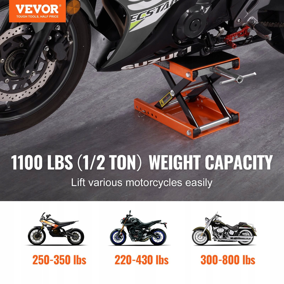 MOTORCYCLE LIFT Scissor Stand Lifting capacity 500 kg Anti-slip Manufacturer code MTCSJJCS