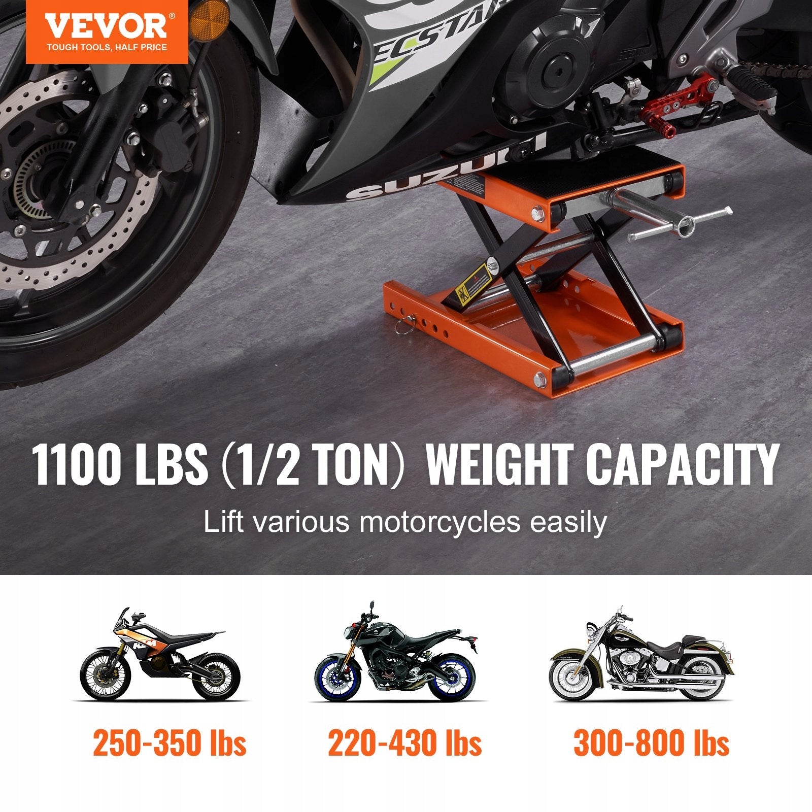 MOTORCYCLE LIFT Scissor Stand Lifting capacity 500 kg Anti-slip Manufacturer code MTCSJJCS