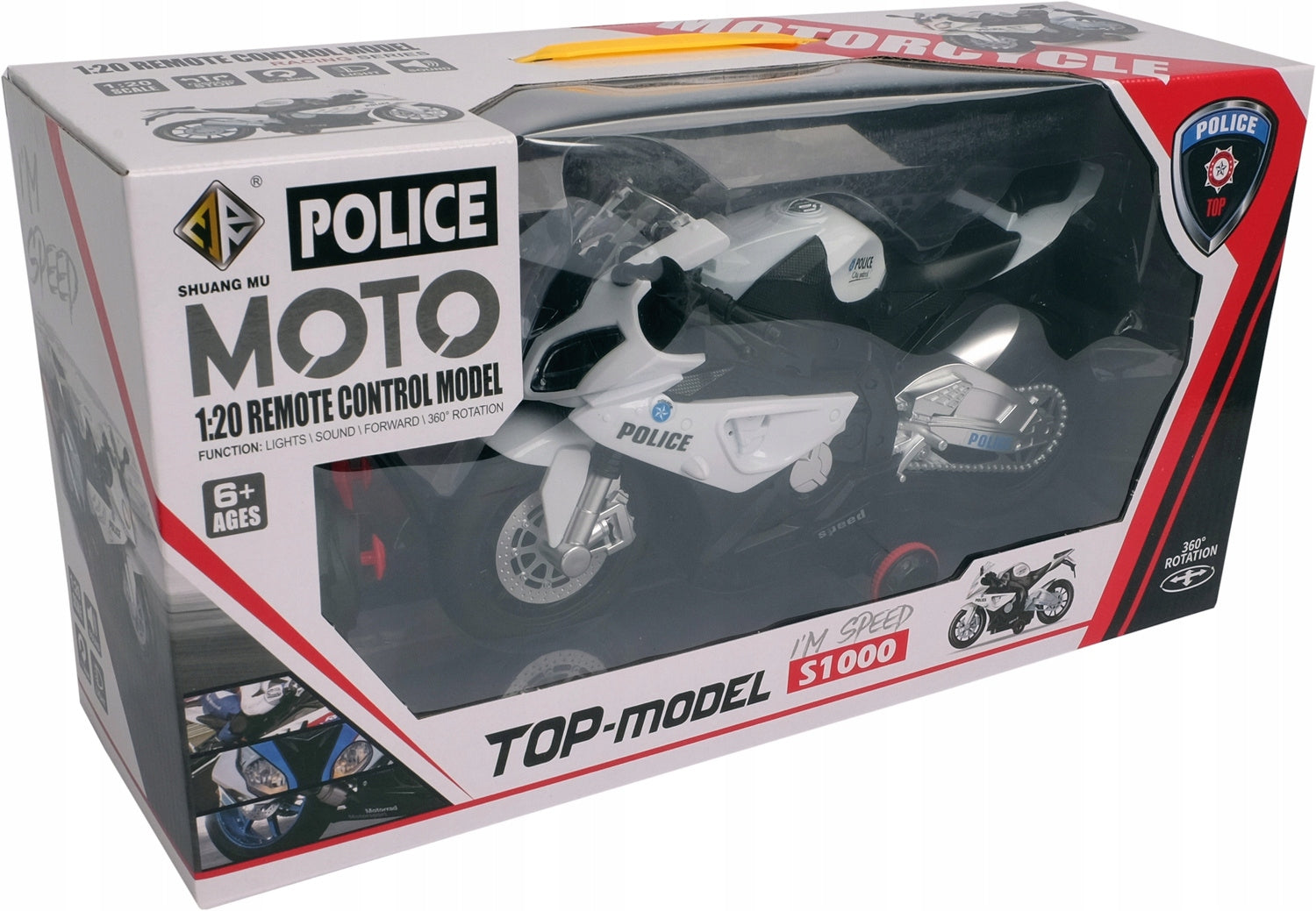 MOTORCYCLE REMOTE CONTROLLED POLICE MOTOR CHASER ON REMOTE CONTROL LIGHT SOUND Manufacturer code K9207343