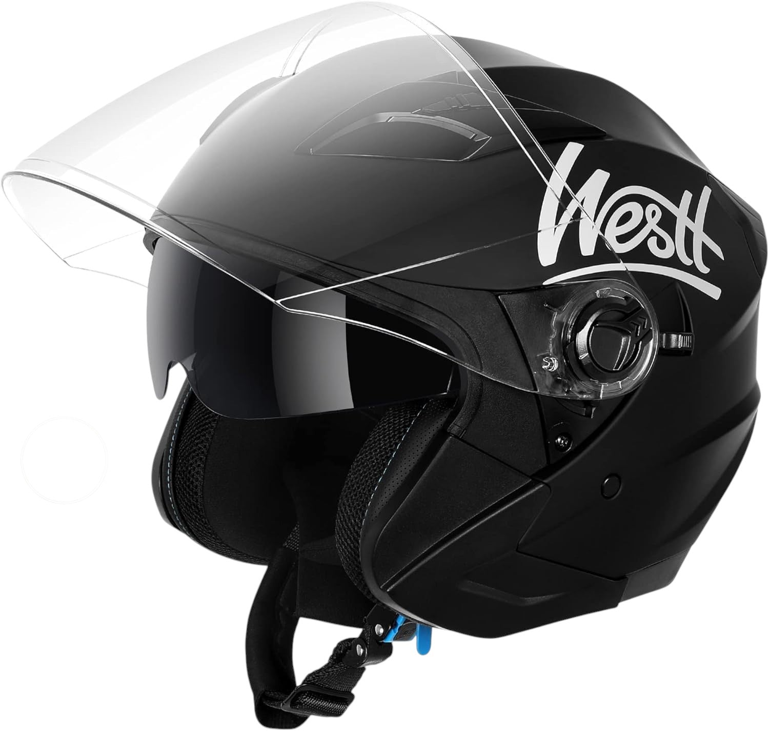 MOTORCYCLE SCOOTER HELMET WESTT JET M BLACK 57-58CM for women/men