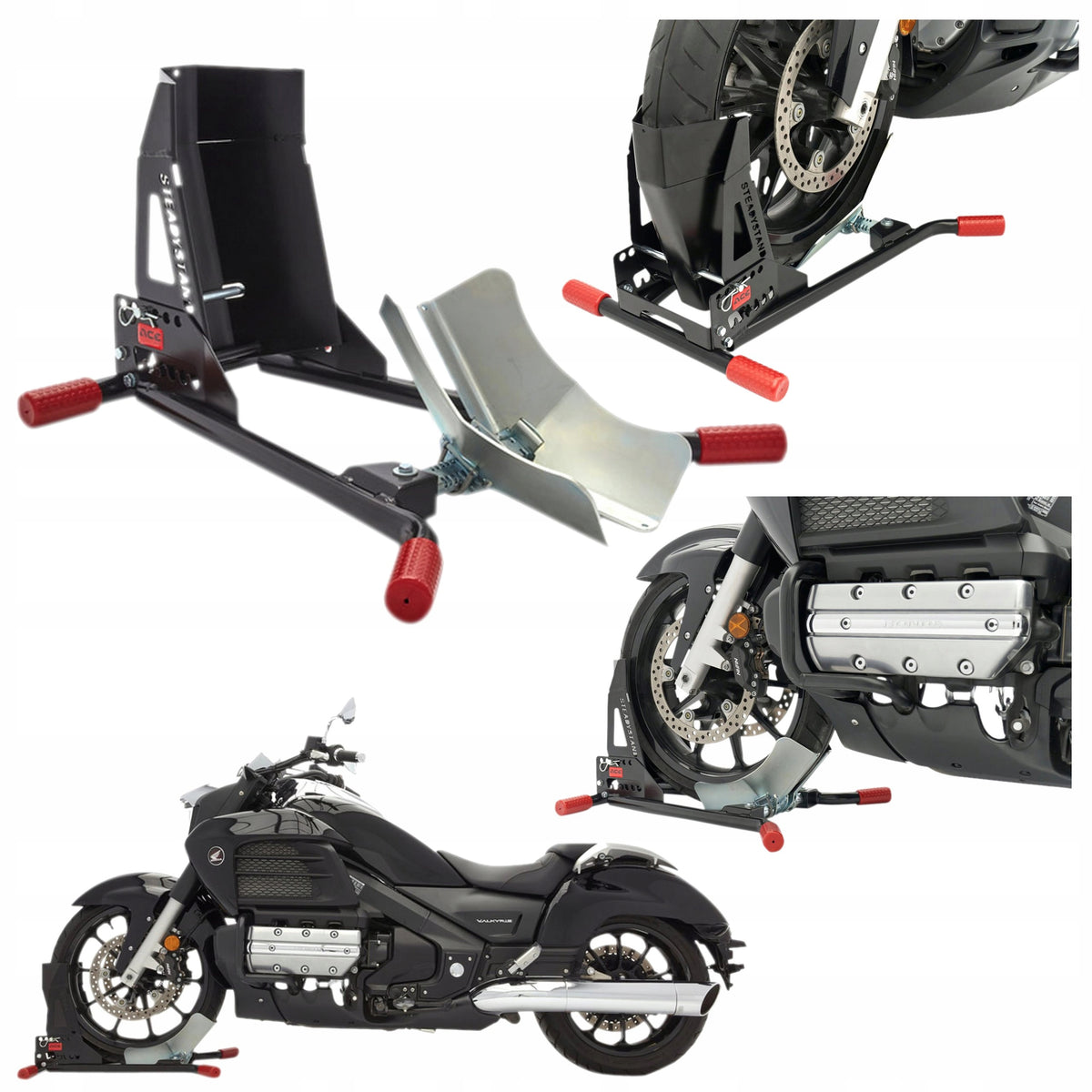MOTORCYCLE STAND FRONT / REAR FOR MOTORCYCLE TRANSPORT 15-21' 90 / 200 mm