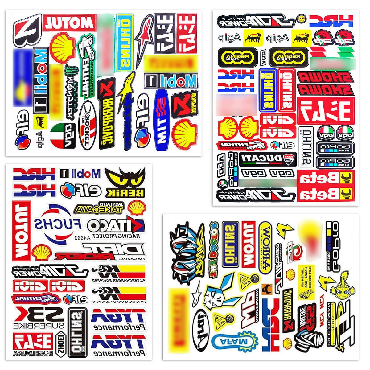 MOTORCYCLE STICKERS SET OF 4 SHEETS MONSTER ENERGY SPORT RACING COLORFUL