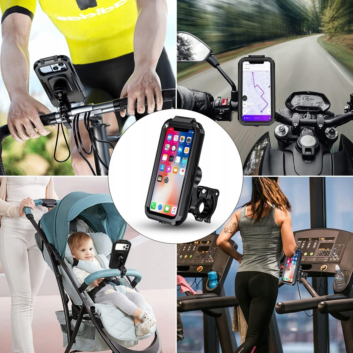 MOTORCYCLE WATERPROOF HOLDER ADJUSTABLE360° FOR PHONE WITH VIBRATION DAMPING Manufacturer code Wodoodporny Uchwyt Na Telefon Motocyklowy