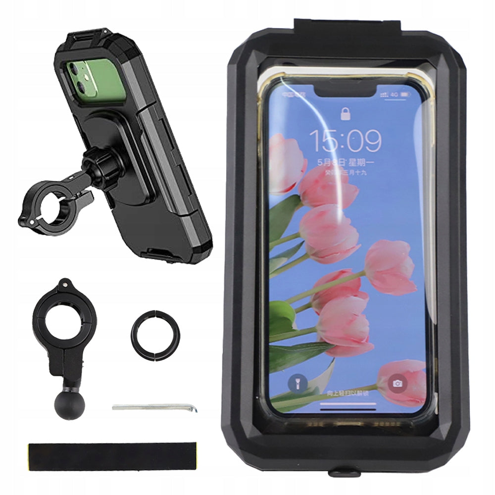 MOTORCYCLE WATERPROOF HOLDER ADJUSTABLE360° FOR PHONE WITH VIBRATION DAMPING