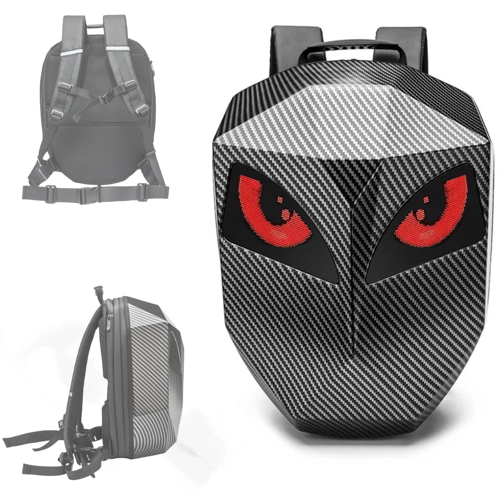MOTORCYCLE WATERPROOF MOTORCYCLE BACKPACK WITH LED FOR HELMET BLUETOOTH SCREEN