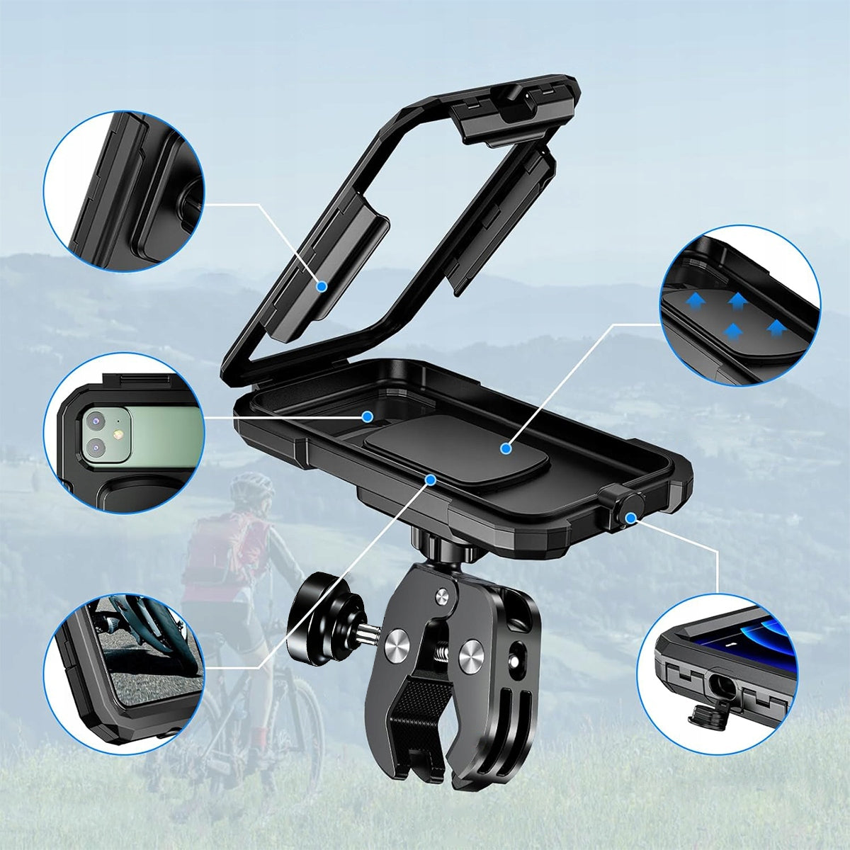 MOTORCYCLE WATERPROOF PHONE HOLDER MOTORCYCLE QUAD SCOOTER BIKE For mobile