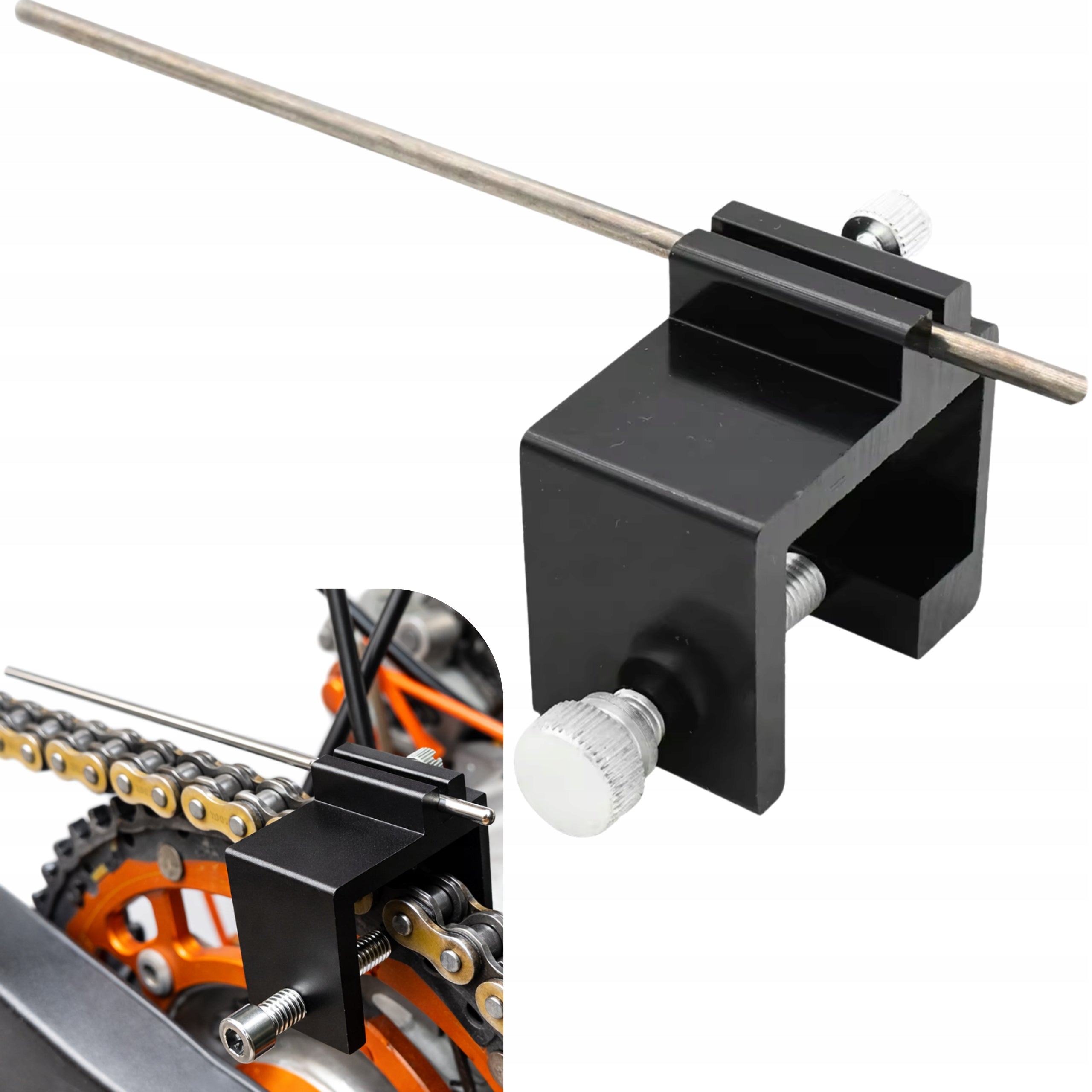 MOTORCYCLE WHEEL CENTERING CHAIN ALIGNMENT TOOL