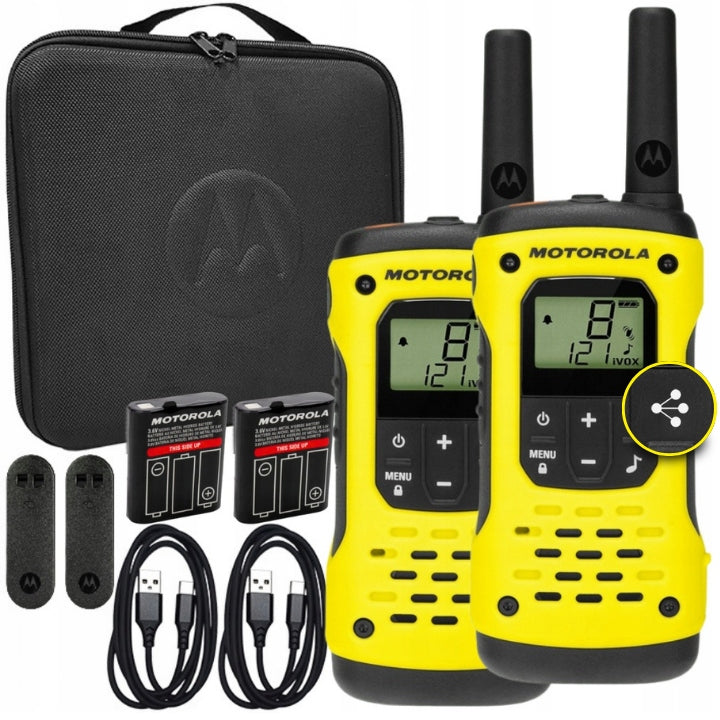 MOTOROLA T92 H2O WATERPROOF WALKIE IP67 WALKIE 10km + CASE |2pcs