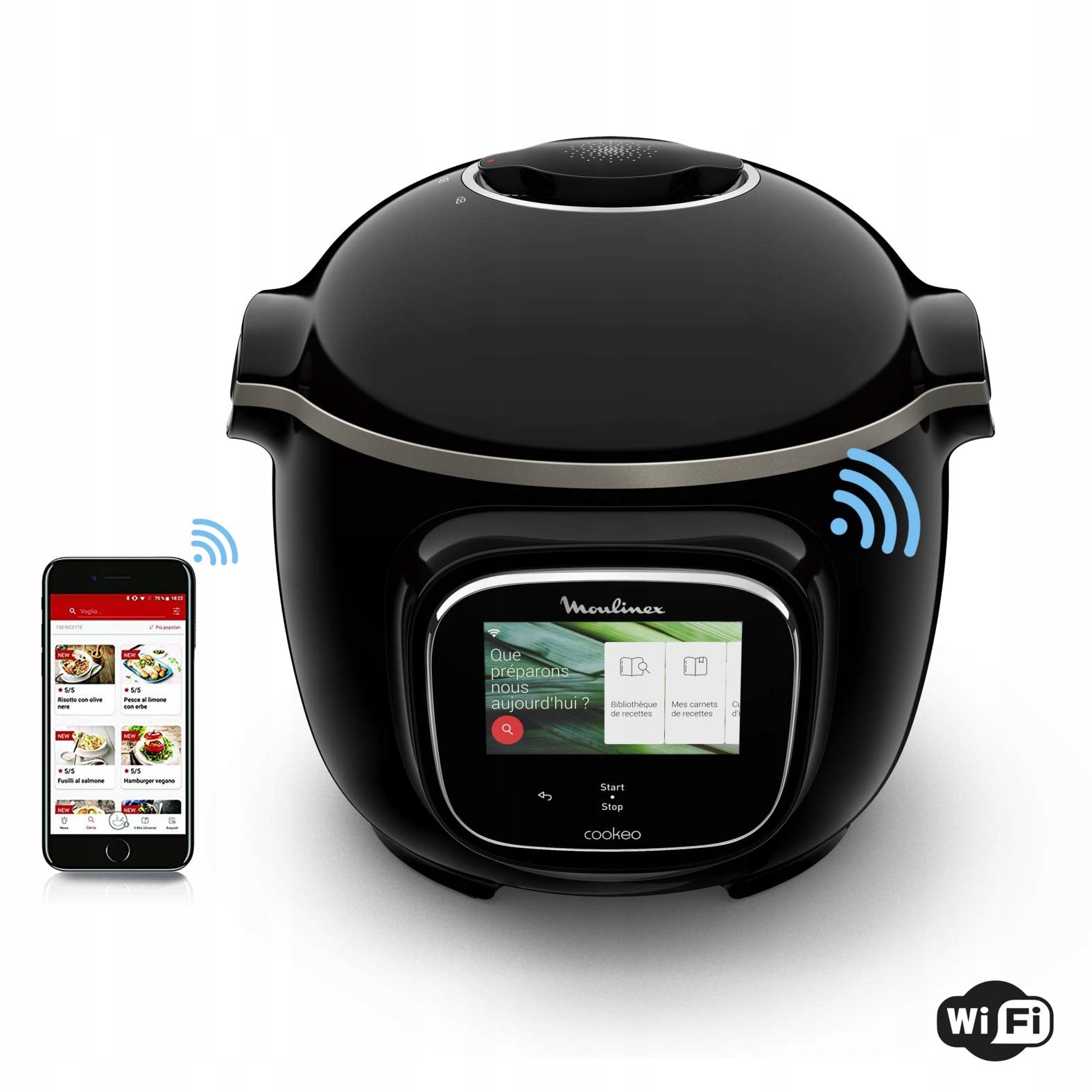 MOULINEX Cookeo Touch Multicooker Smart WiFi Pressure Cooker Black
