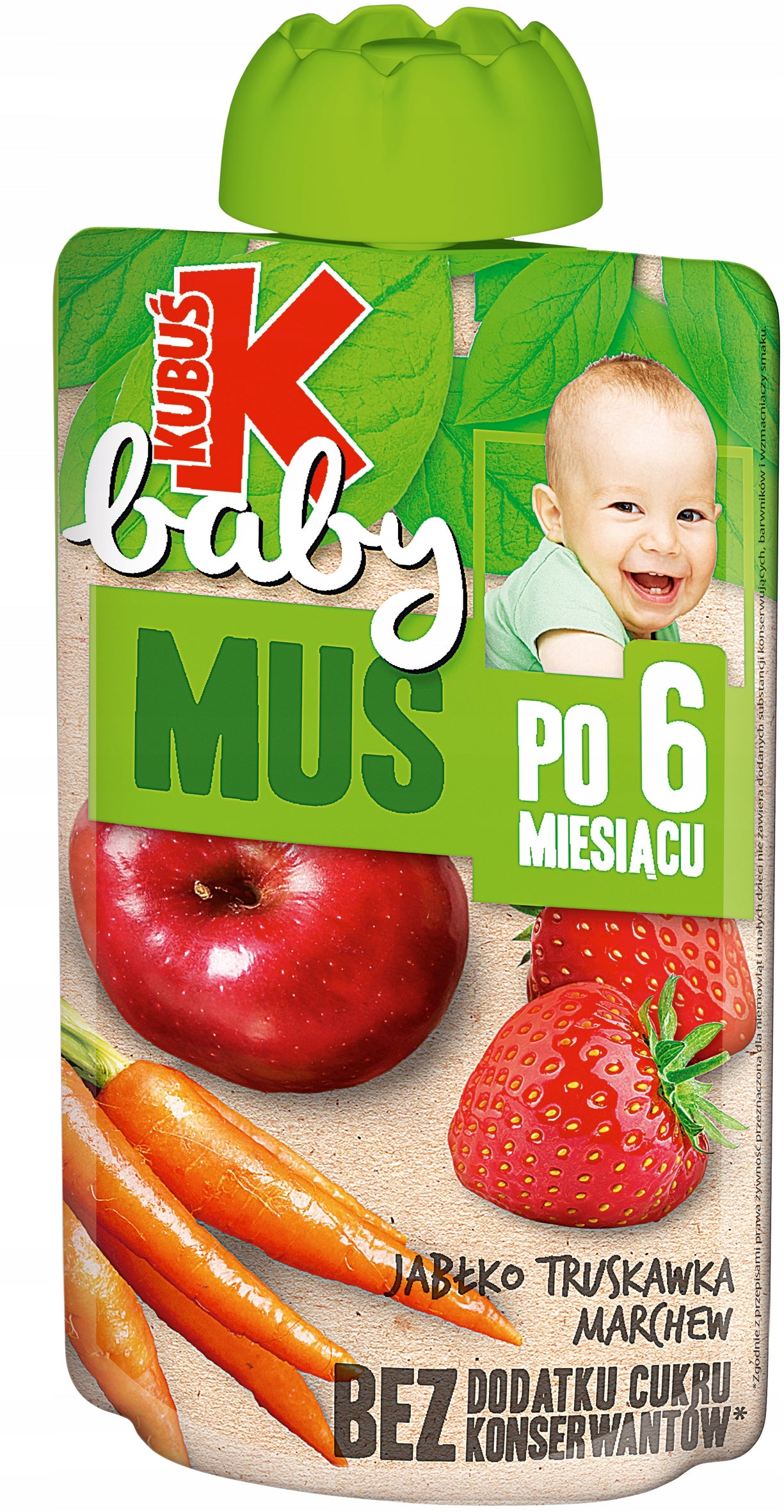 MOUSSE Kubuś Baby apple strawberry carrots 9x Packaging status original