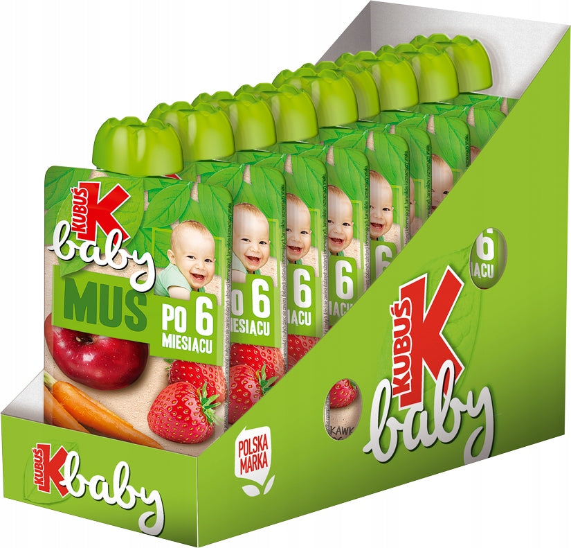 MOUSSE Kubuś Baby apple strawberry carrots 9x