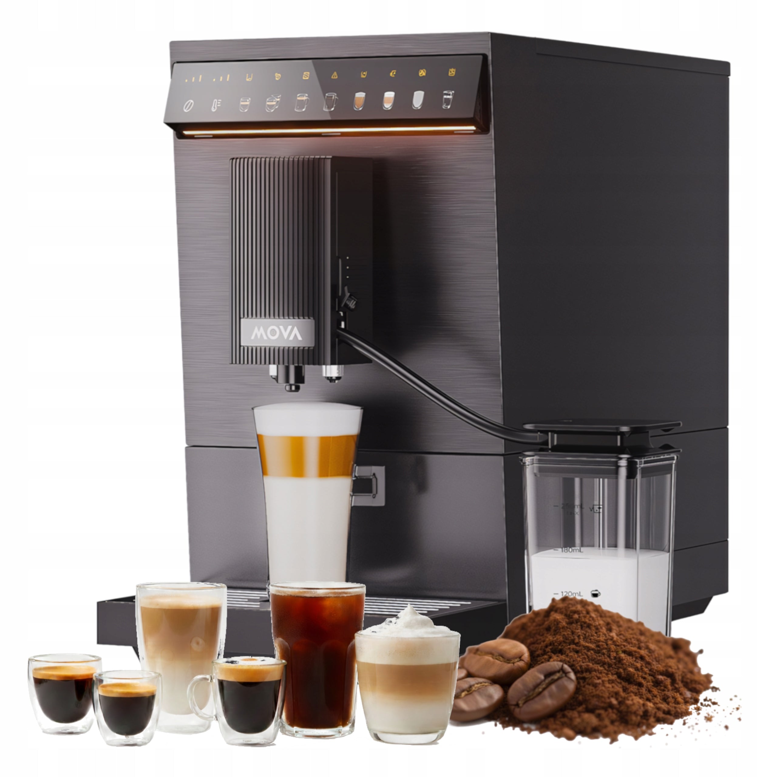 MOVA Virtuoso 10 Pro Automatic Coffee Maker Foaming Milk Black