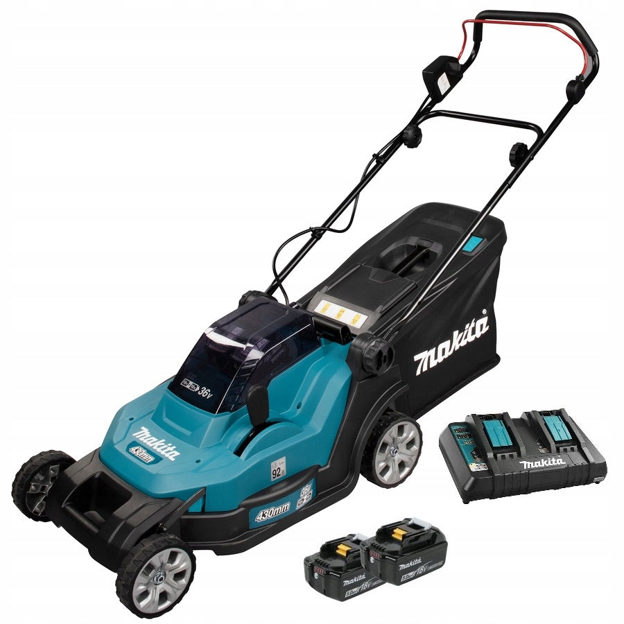 MOWER AKU 2 x 18V MAKITA DLM432PT2 43 cm + 2x5,0Ah+ charger