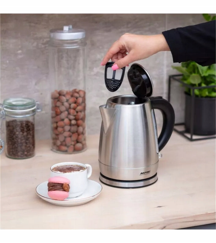 MPM MCZ-118M cordless kettle inox 1L 1630W stainless steel Dominant color silver/gray