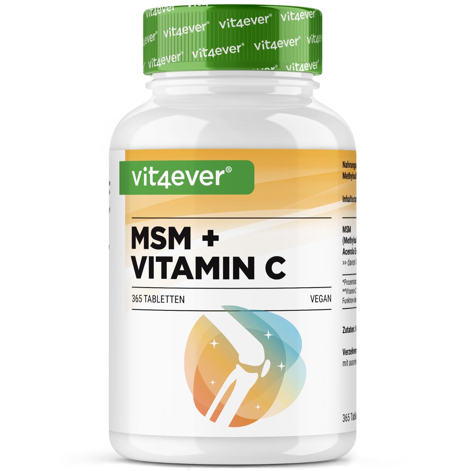 MSM 2000 mg WITH VITAMIN 365 TABLETS JOINT AND SKIN SUPPORT VIT4EVER