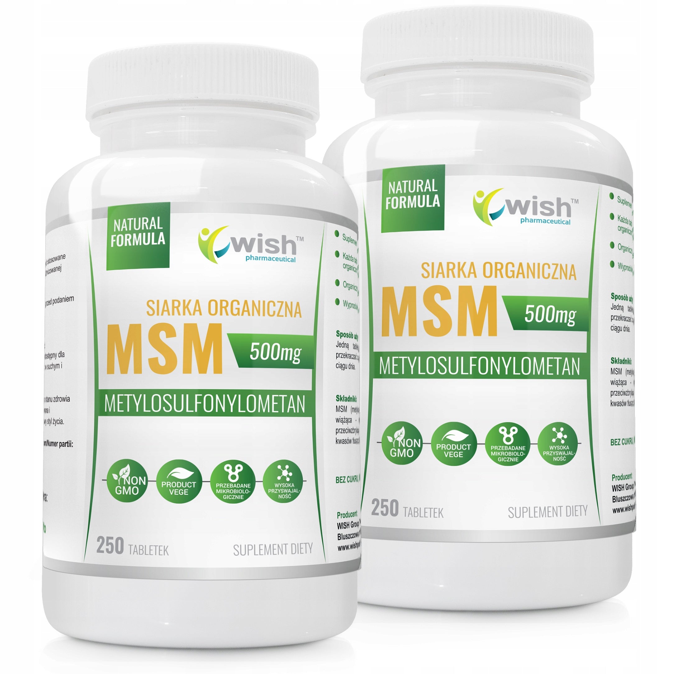 MSM ORGANIC SULFUR 500mg 500 tablets COLLAGEN