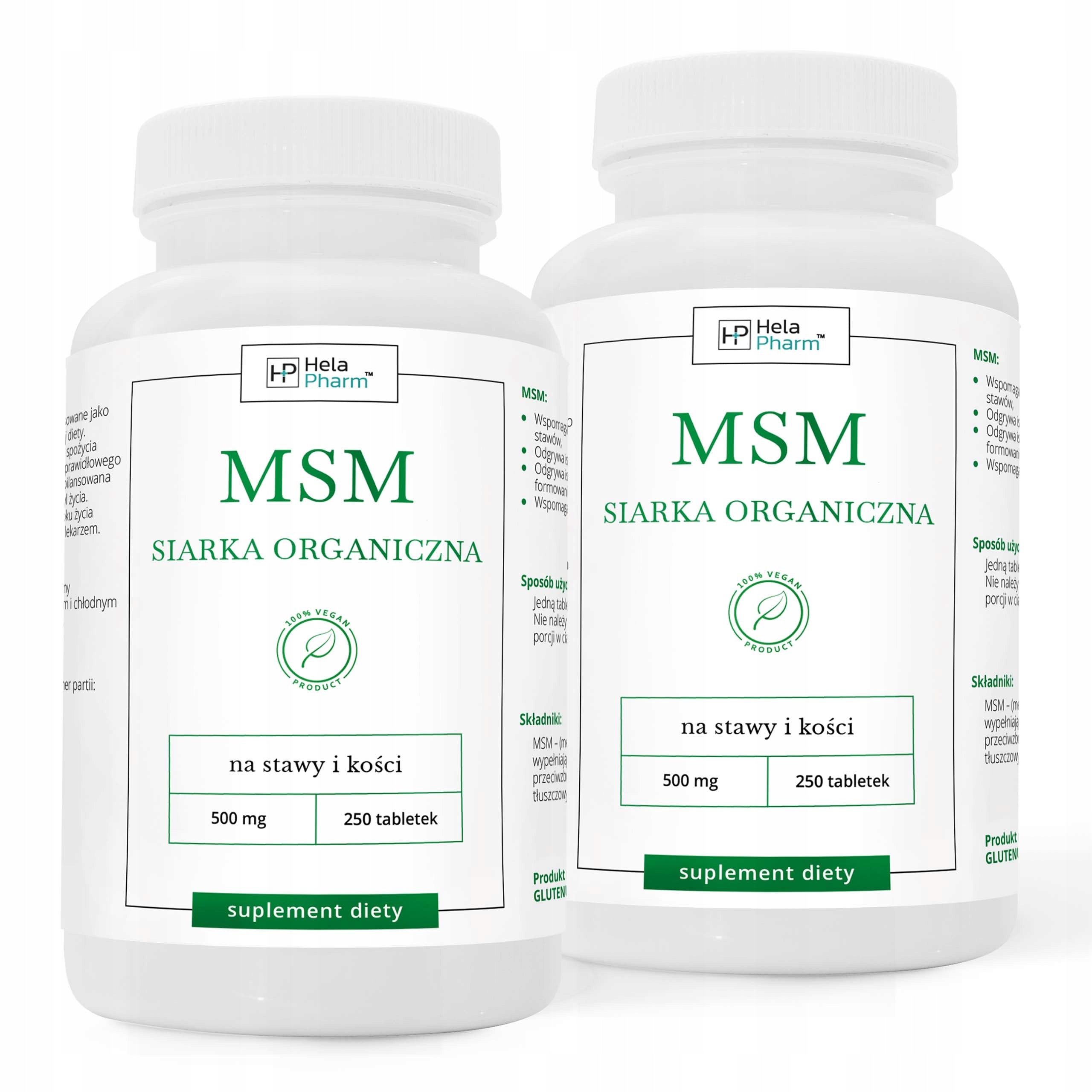 MSM Organic Sulfur 500mg JOINTS, BONES 250 tablets Vege