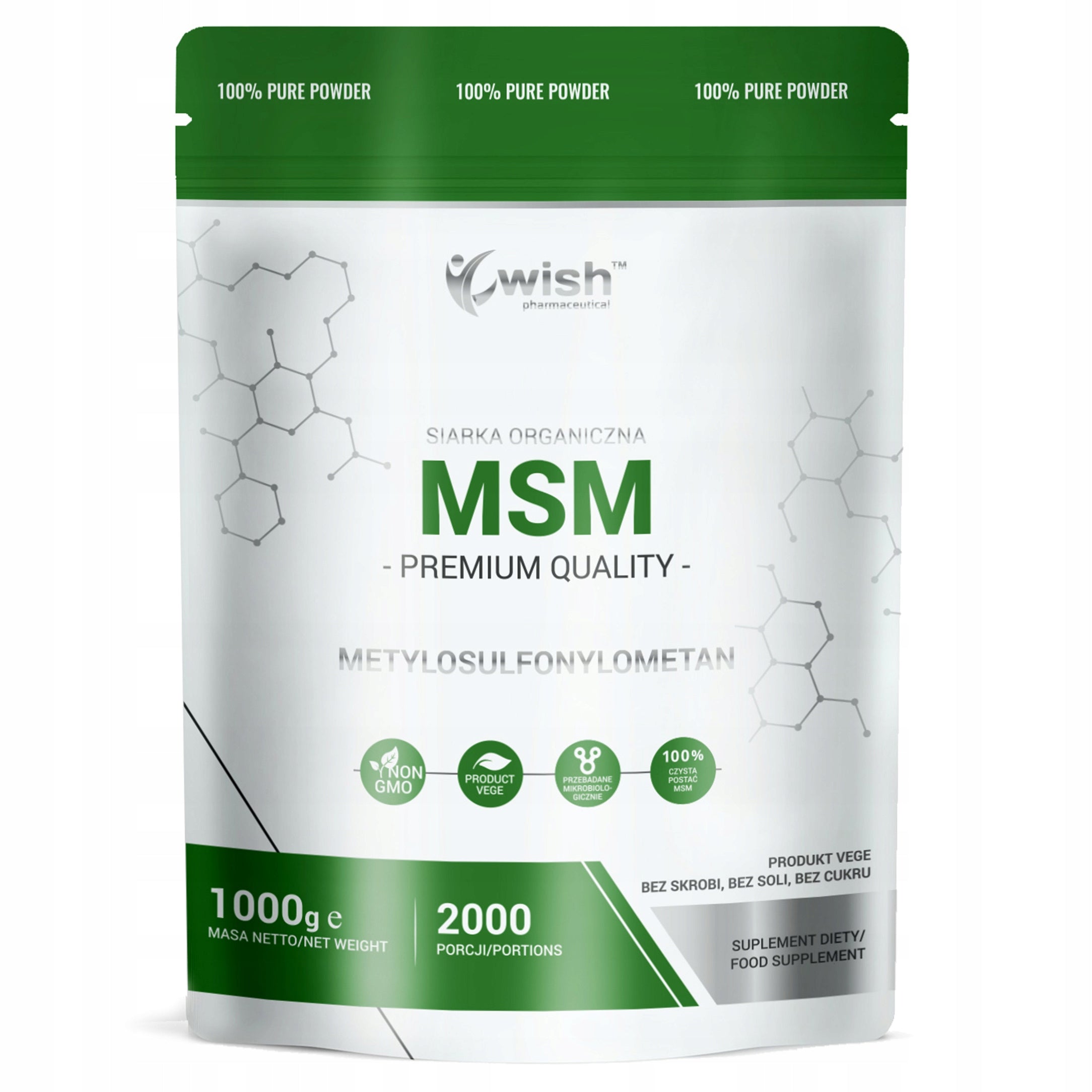 MSM Organic Sulfur Powder 1kg Product Vege