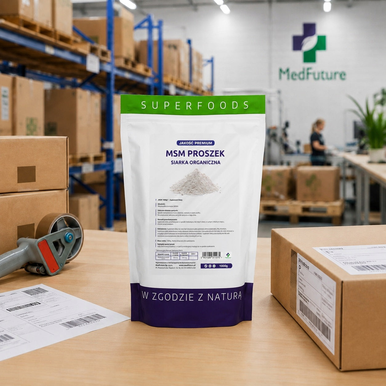 MSM Organic sulfur 1 kg – For joints, skin and regeneration of the body Brand MedFuture