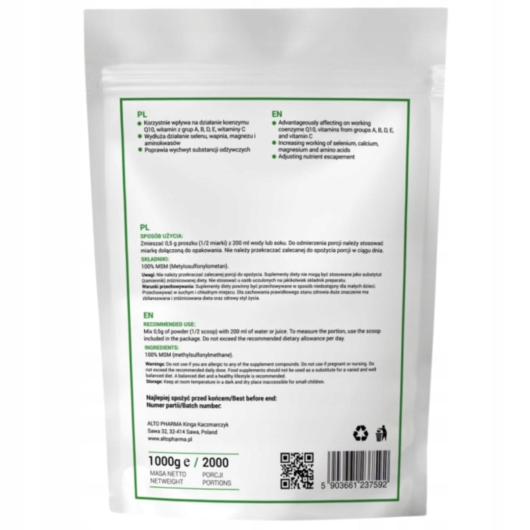 MSM POWDER ORGANIC SULFUR COLLAGEN MUSCLES REGENERATION DIGESTION 1 kg Expiration date not specified