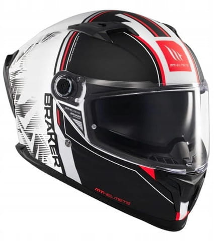 MT HELMETS BRAKER SV CHARM A1 BLACK WHITE MATT MOTORCYCLE HELMET INTEGRAL Size XXL