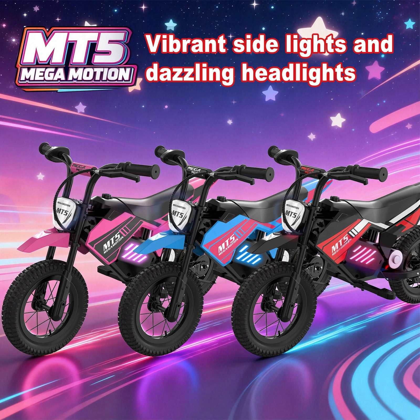 MT5 Elektro Motorrad Kinder, 12 Zoll Reifen, 5,2Ah Akku bis 15km Reichweite Packaging status original