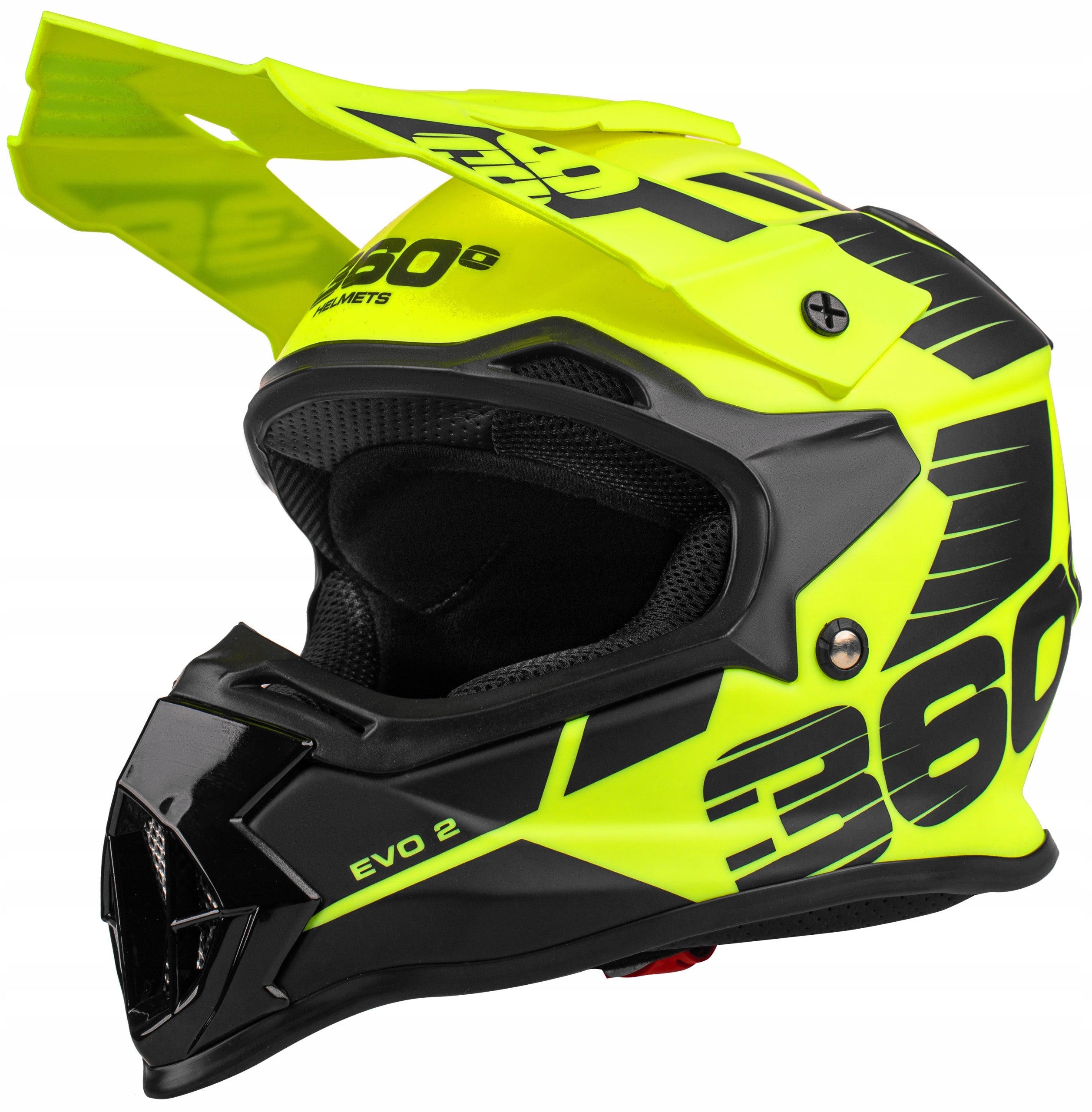 MTB ATV CROSS ENDURO MOTORCYCLE HELMET FOR QUAD HOMOLOGATION EU 360° FLUO M