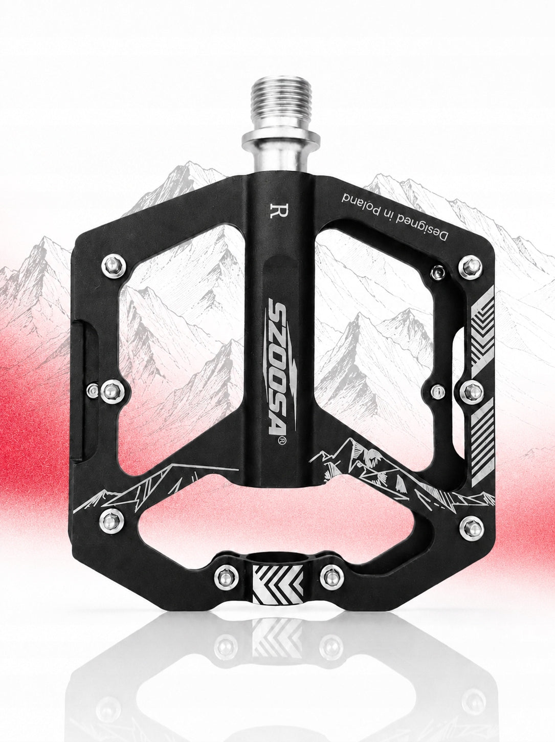 MTB Aluminum Platform Bike Pedals 3 Bearing Pins RidgePro-Q5Alpine