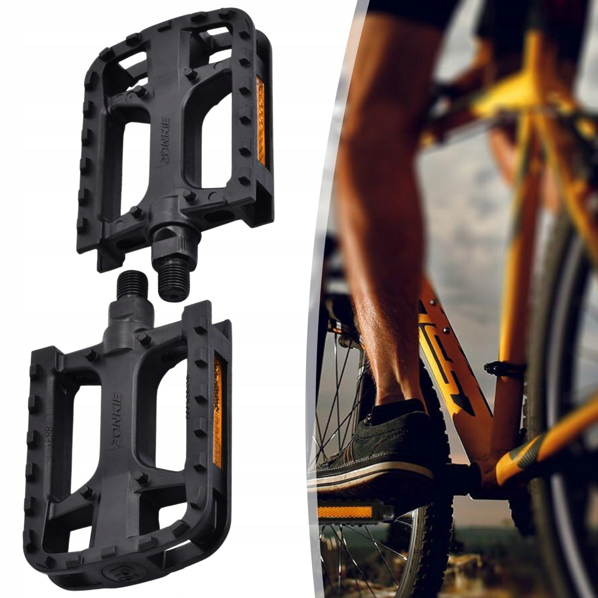 MTB BIKE PEDALS WITH REFLECTORS BLACK TREKKING NON-SLIP EAN (GTIN) 5906186325164