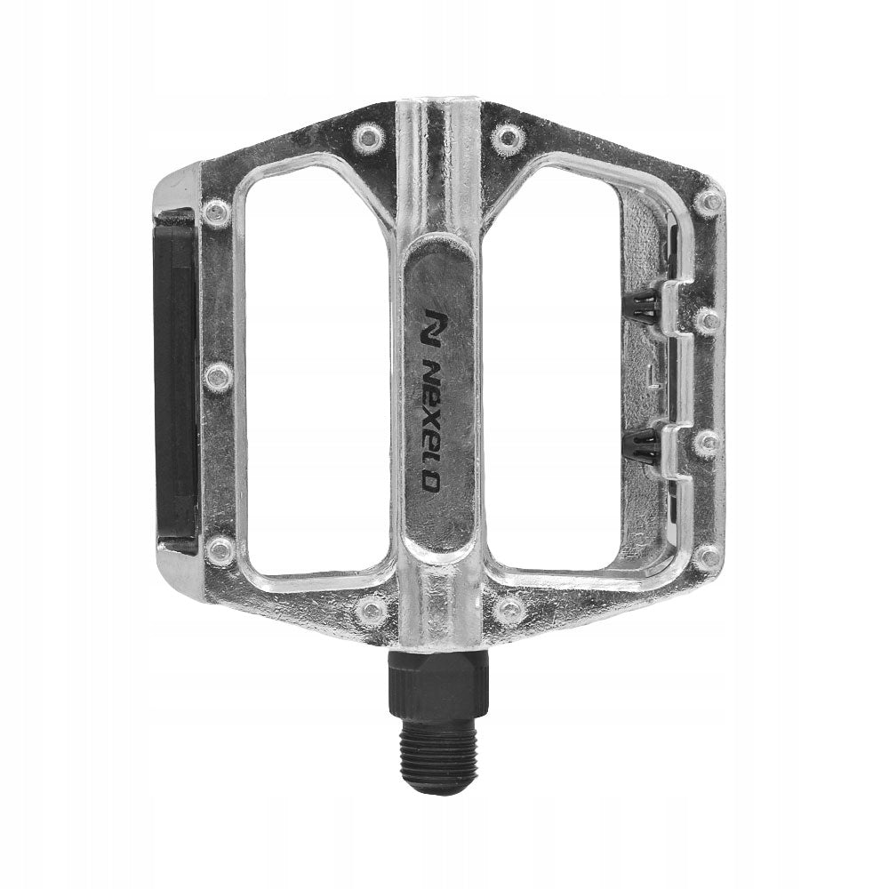 MTB BMX Aluminum Bike Pedals WITH REFLECTORS for Bike SILVER New PAIR Brand Nexelo