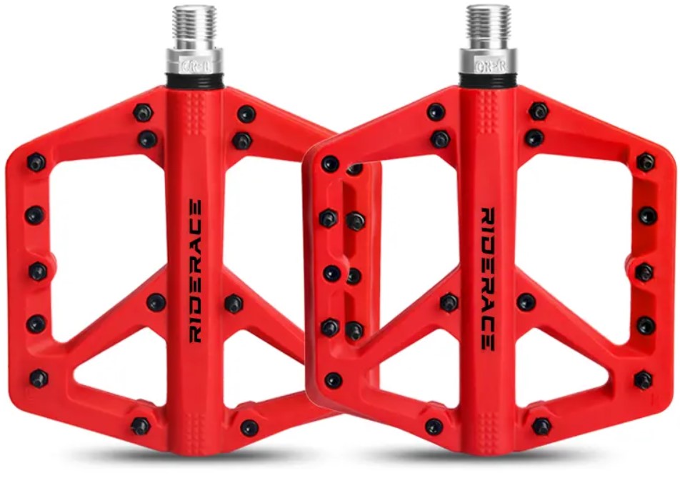 MTB/BMX BICYCLE PLATFORM PEDALS NYLON RED