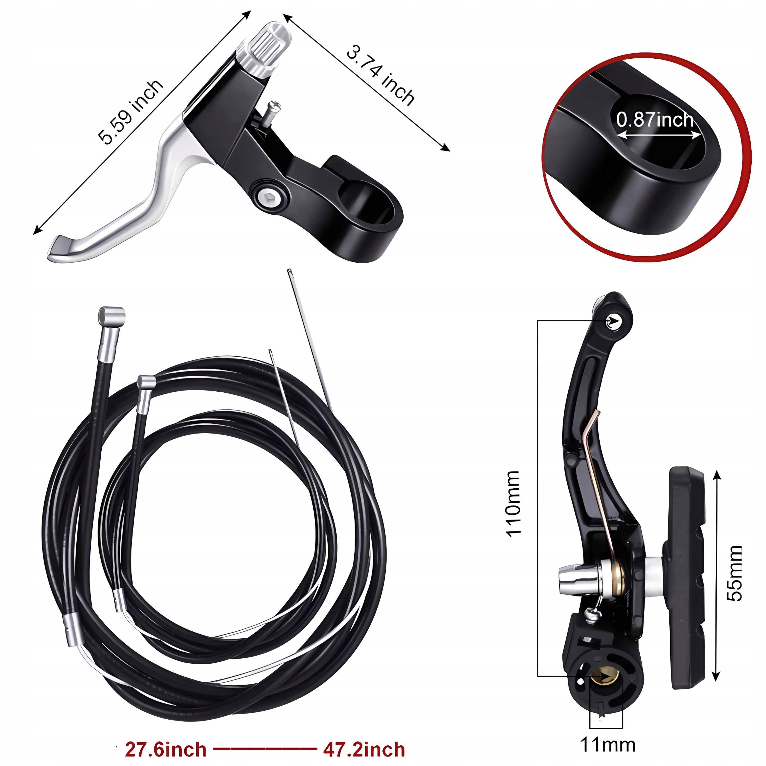 MTB Brake set front rear Brake V-brake cable pads levers Brand WINANQE