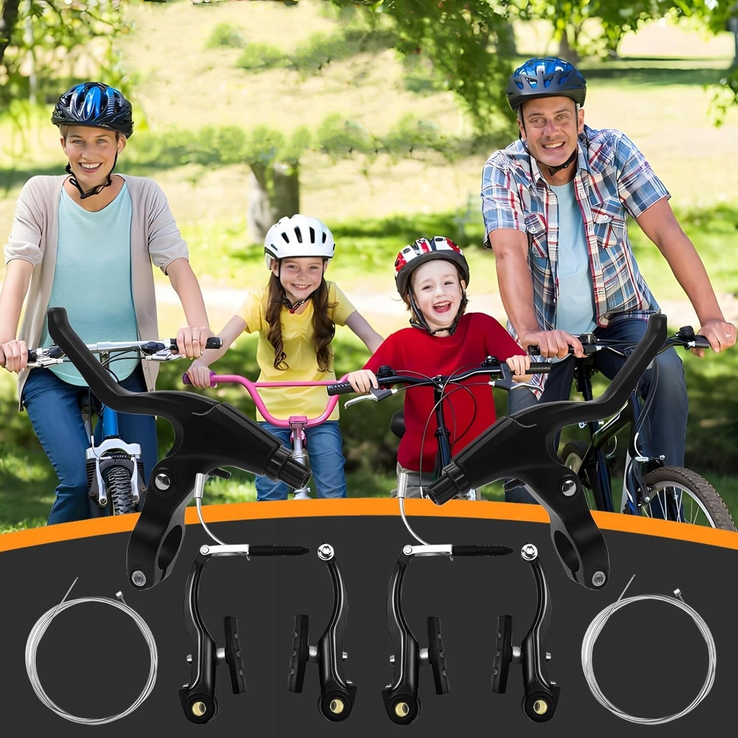 MTB Brake set front rear Brake V-brake cable pads levers Installation universal
