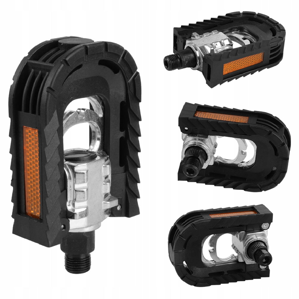 MTB TREKKING ALUMINUM BICYCLE PEDALS WITH REFLECTORS FOLDING BLACK 2PCS Manufacturer code FFSVA8002