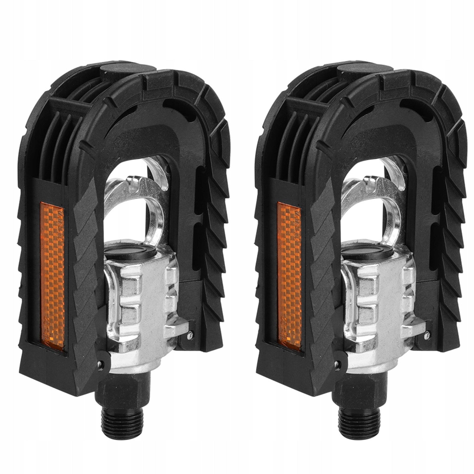 MTB TREKKING ALUMINUM BICYCLE PEDALS WITH REFLECTORS FOLDING BLACK 2PCS Packaging status original
