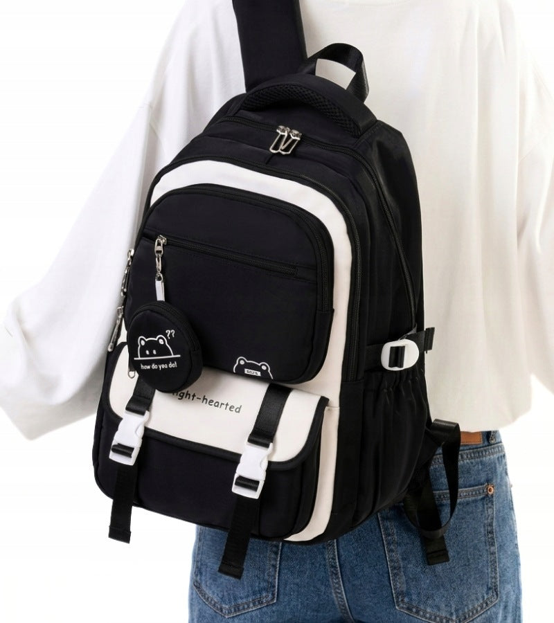 MULTI-CHAMBER SCHOOL BACKPACK FOR GIRLS BLACK SPORTS SCHOOL Brand no brand