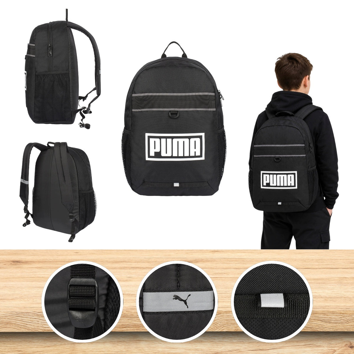 MULTI-CHAMBER SCHOOL BACKPACK PUMA BLACK 23L