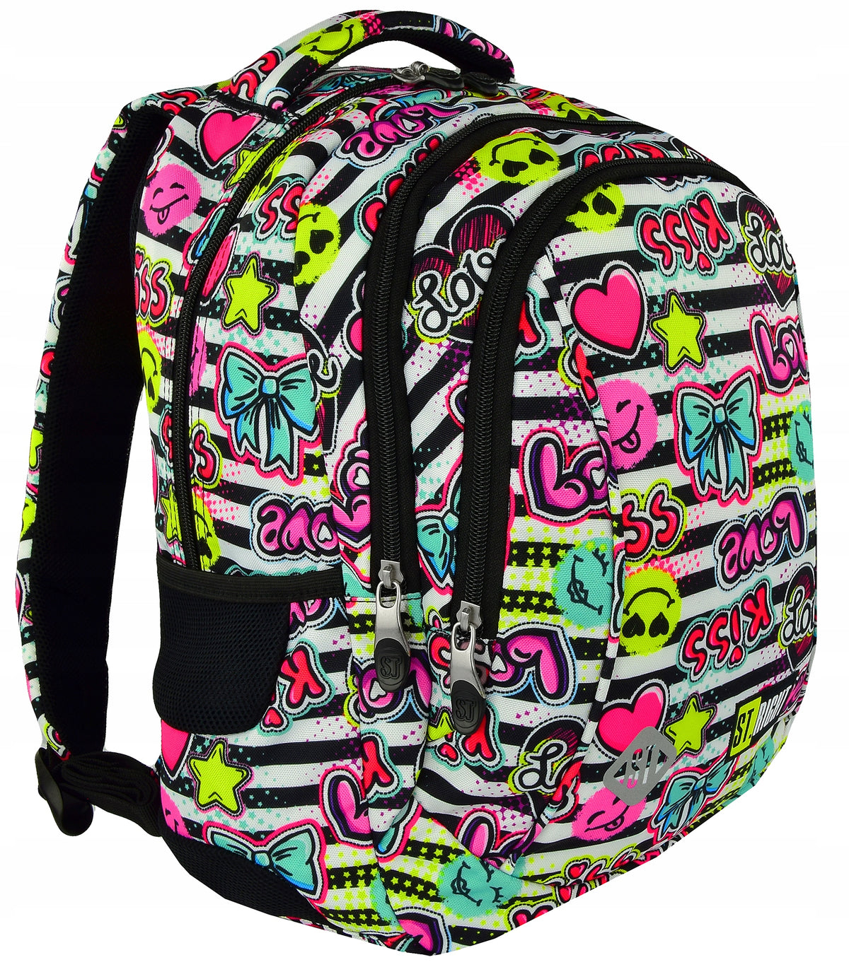 MULTI-CHAMBER SCHOOL BACKPACK ST.RIGHT BP-26 kl 1-3 KISS & LOVE EMOTKI Packaging status original